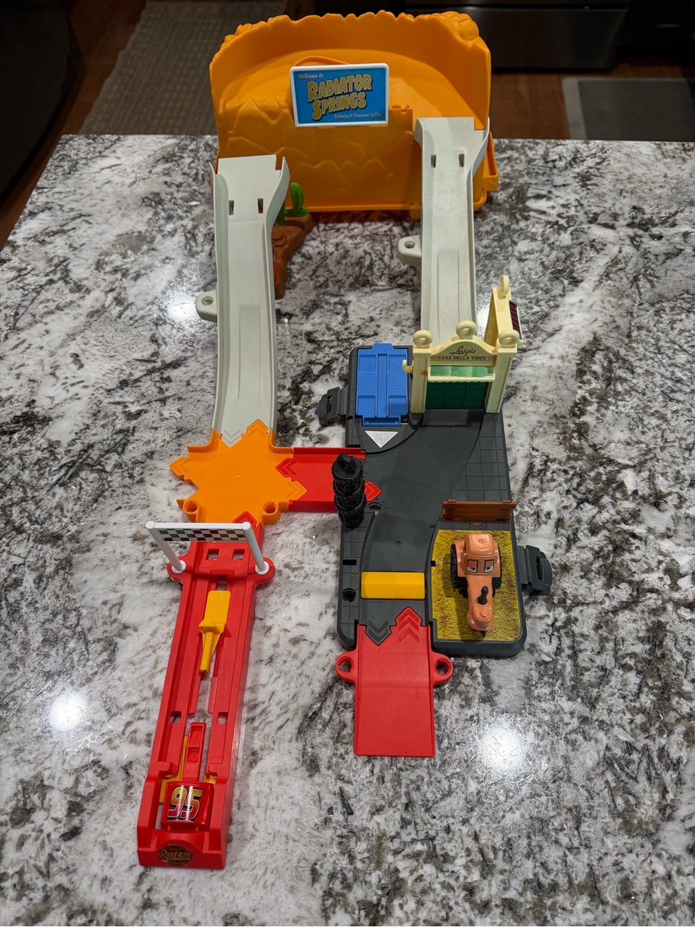 Disney Pixar Cars Radiator Springs Race and Go Playset